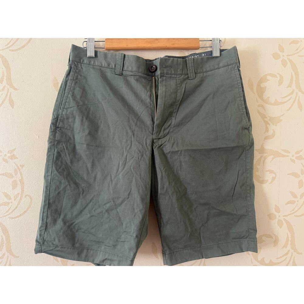 Mens Size 31 J.Crew Stretch Army Green Shorts 31" x 10.5"